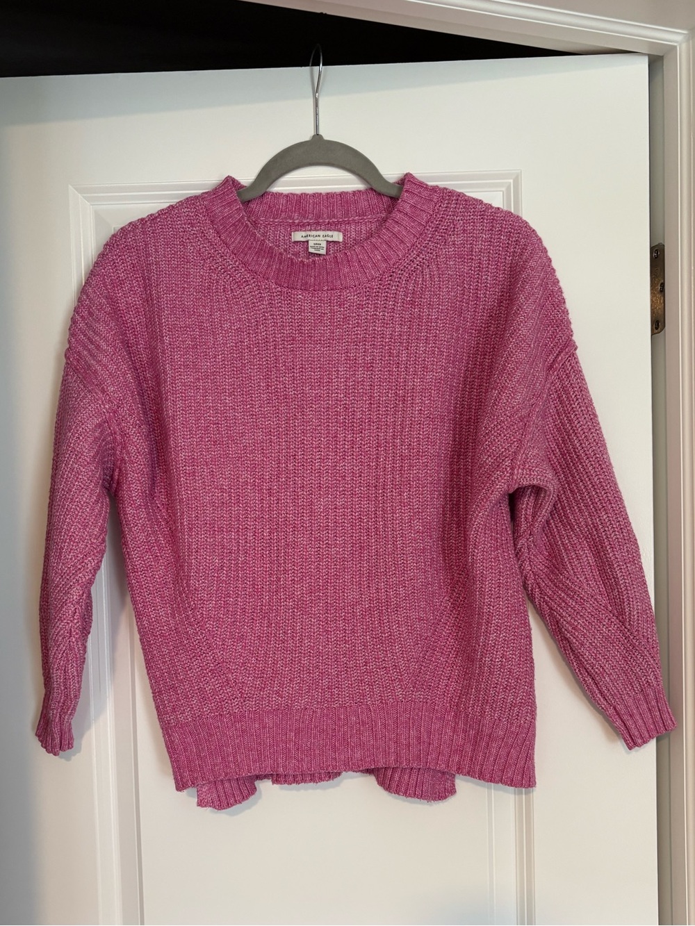 American Eagle Pink Knit Crewneck Sweater Size Small